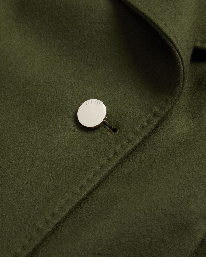 roupas Ted Baker casaco curto de lã rytaa cáqui mulheres 8X6HDF563