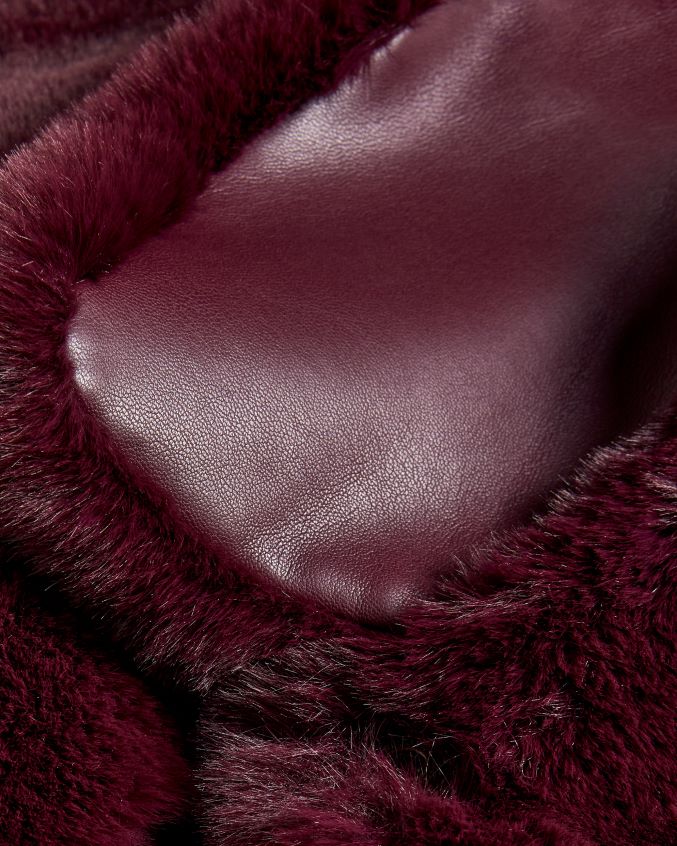 roupas Ted Baker casaco de pele sintética liliam na altura do quadril roxo profundo mulheres 8X6HDF454