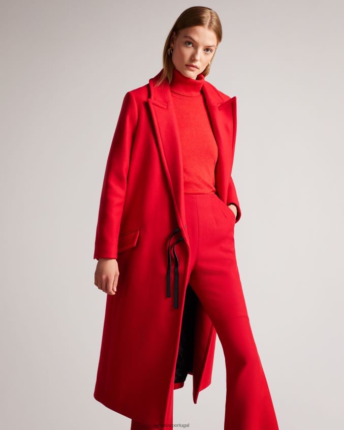 roupas Ted Baker casaco frejia city com detalhe de alça removível vermelho mulheres 8X6HDF452