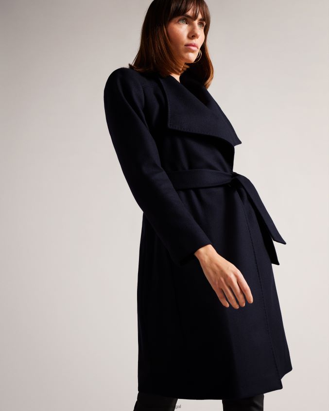 roupas Ted Baker casaco midi de lã sandra dk-marinha mulheres 8X6HDF509