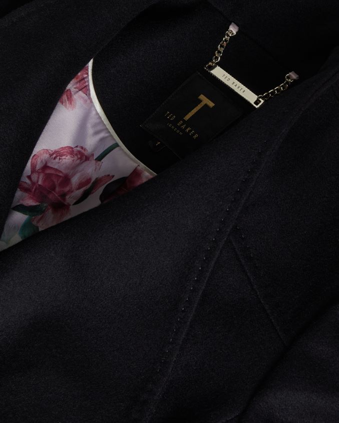 roupas Ted Baker casaco midi de lã sandra preto azeviche mulheres 8X6HDF525