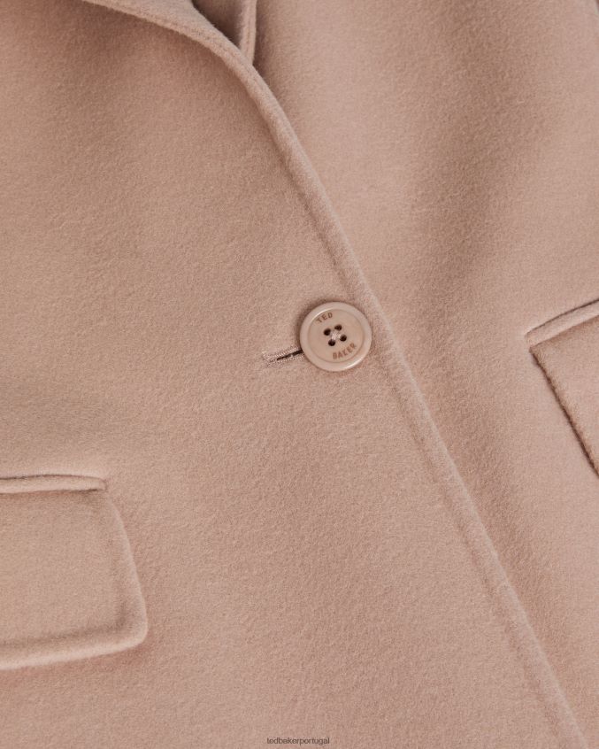 roupas Ted Baker casaco serinn de lã misturada com espinhel rosa escuro mulheres 8X6HDF77