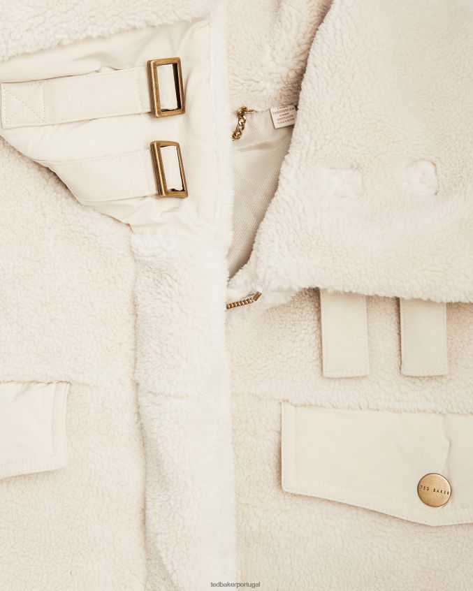 roupas Ted Baker jaqueta acolchoada borj tecido misto liilla marfim mulheres 8X6HDF587