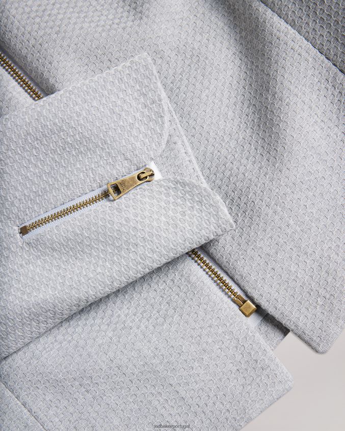 roupas Ted Baker jaqueta cropped texturizada michah cinza claro mulheres 8X6HDF373