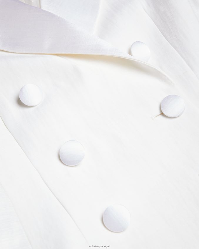 roupas Ted Baker jaqueta de smoking mistura de linho astaa creme mulheres 8X6HDF421