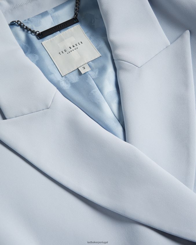 roupas Ted Baker jaqueta hildia longline trespassada bebê azul mulheres 8X6HDF194