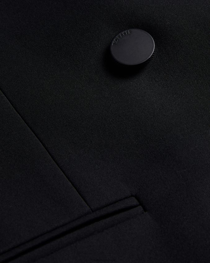 roupas Ted Baker jaqueta hildia longline trespassada preto mulheres 8X6HDF395