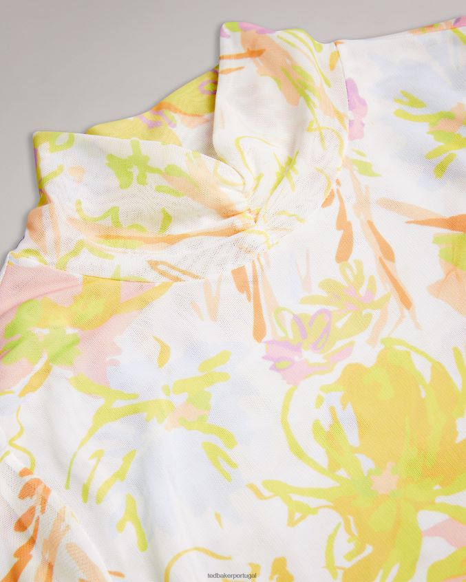 roupas Ted Baker top de malha dobby danuta branco mulheres 8X6HDF553