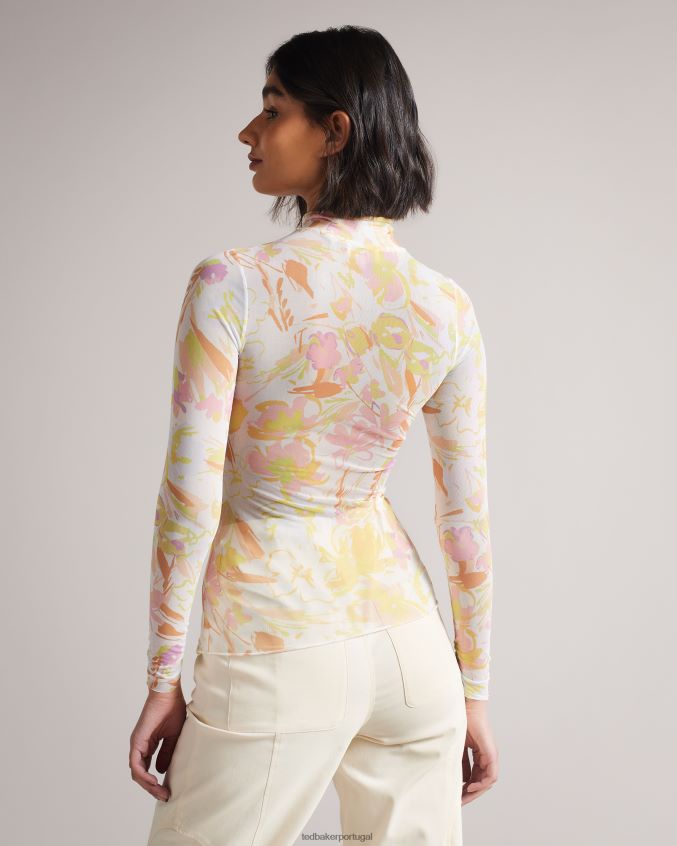 roupas Ted Baker top de malha dobby danuta branco mulheres 8X6HDF553