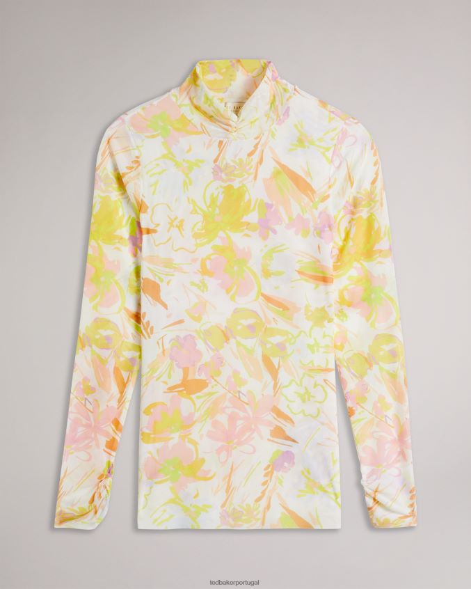 roupas Ted Baker top de malha dobby danuta branco mulheres 8X6HDF553