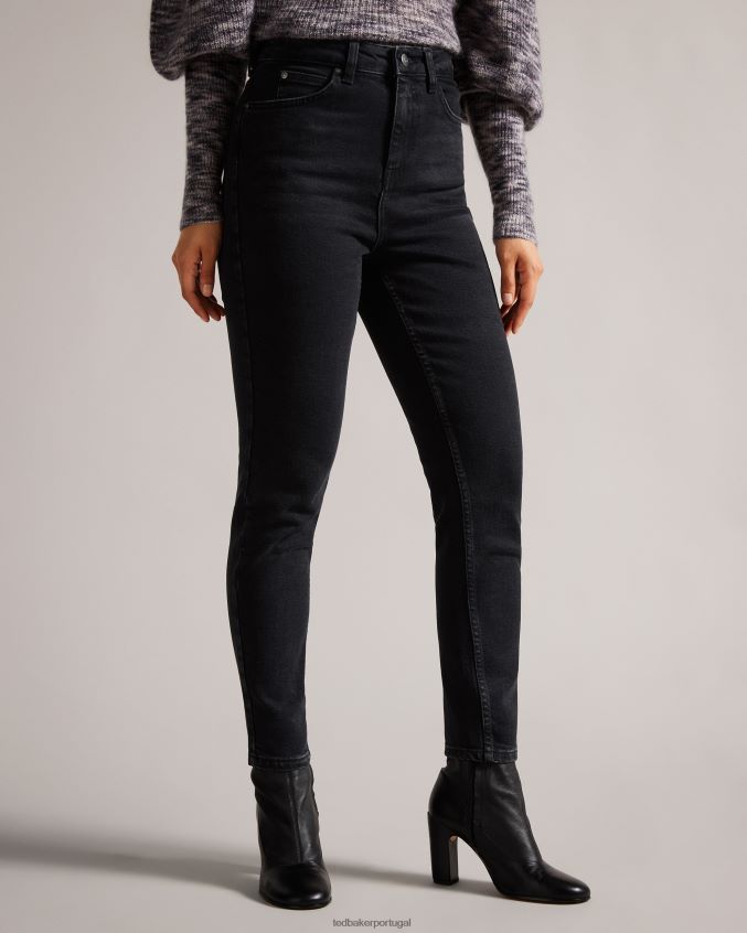 roupas Ted Baker calça jeans skinny preta lavada poppiyy preto mulheres 8X6HDF121