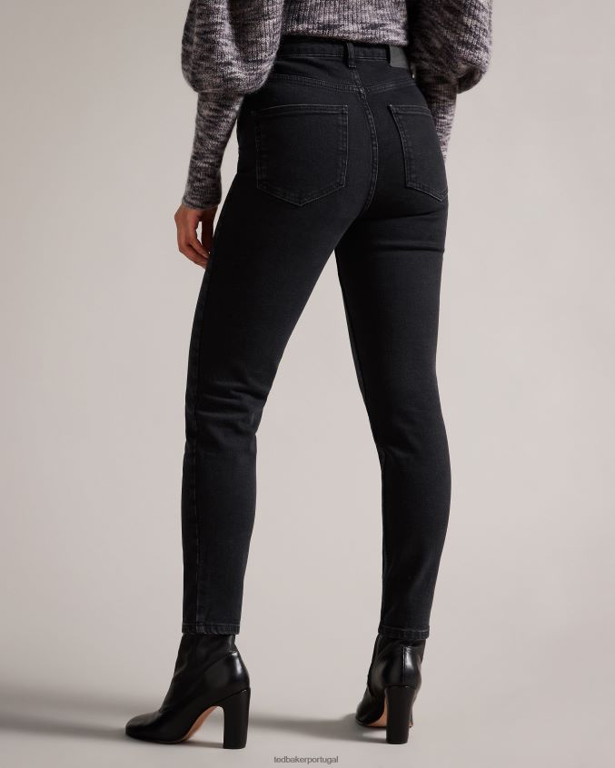 roupas Ted Baker calça jeans skinny preta lavada poppiyy preto mulheres 8X6HDF121