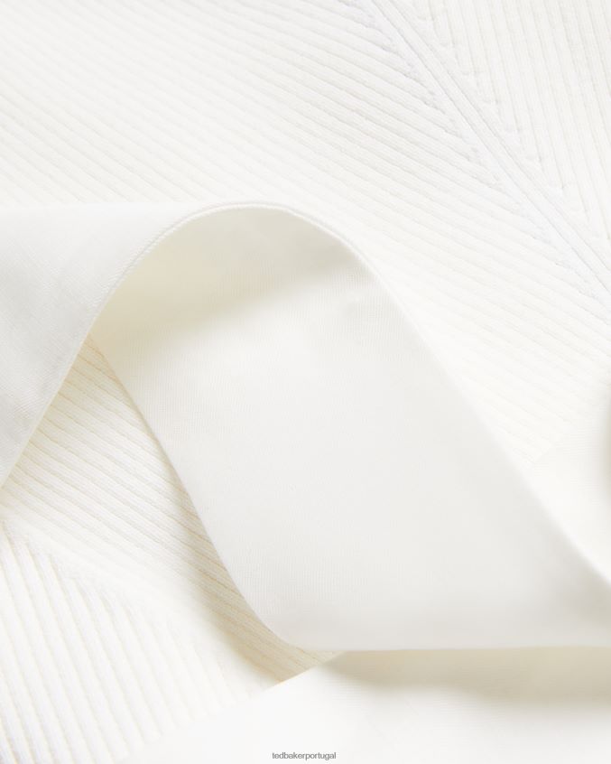 roupas Ted Baker Macacão tabbiaa com corpete de malha e perna larga branco mulheres 8X6HDF189