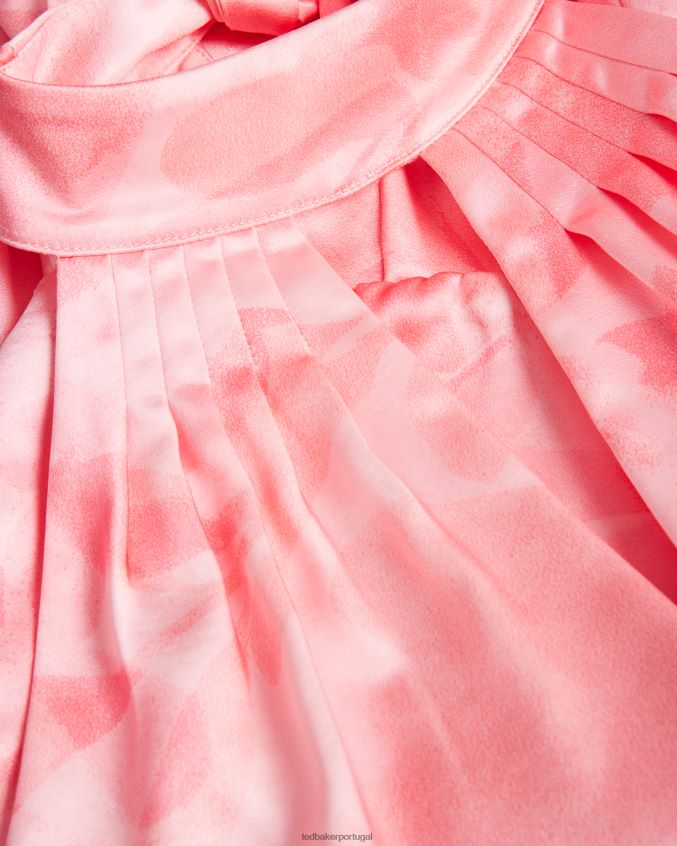 roupas Ted Baker Macacão tinslee com decote halter e perna larga coral mulheres 8X6HDF180