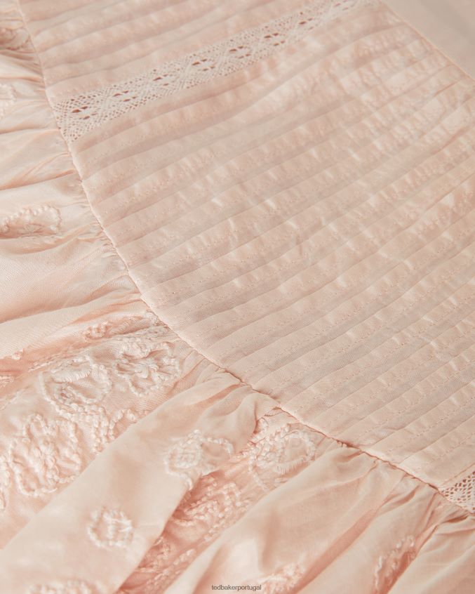 roupas Ted Baker alegria mini saia em camadas luz rosa mulheres 8X6HDF661