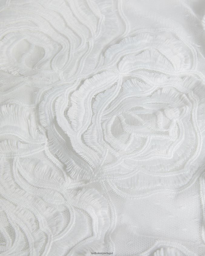 roupas Ted Baker louelaa saia midi com pregas branco mulheres 8X6HDF241