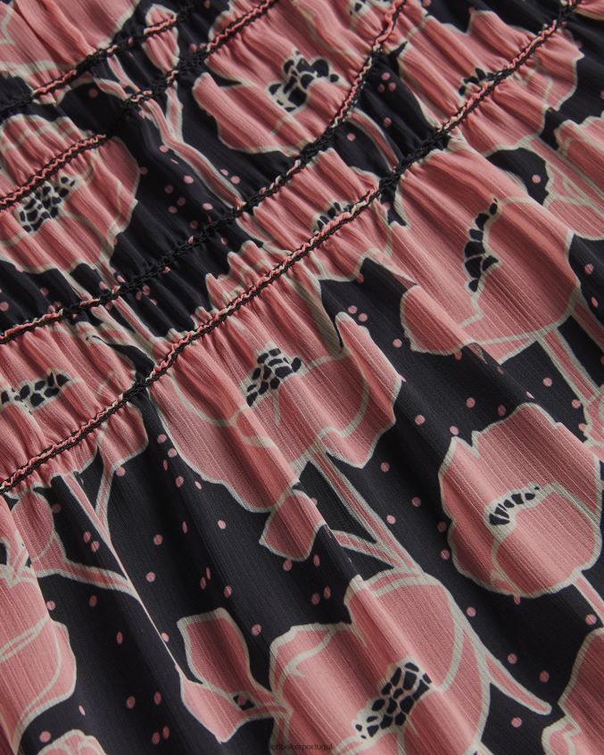 roupas Ted Baker saia maxi em camadas allesaa preto mulheres 8X6HDF247