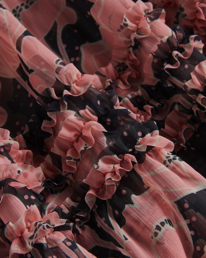 roupas Ted Baker saia maxi em camadas allesaa preto mulheres 8X6HDF247