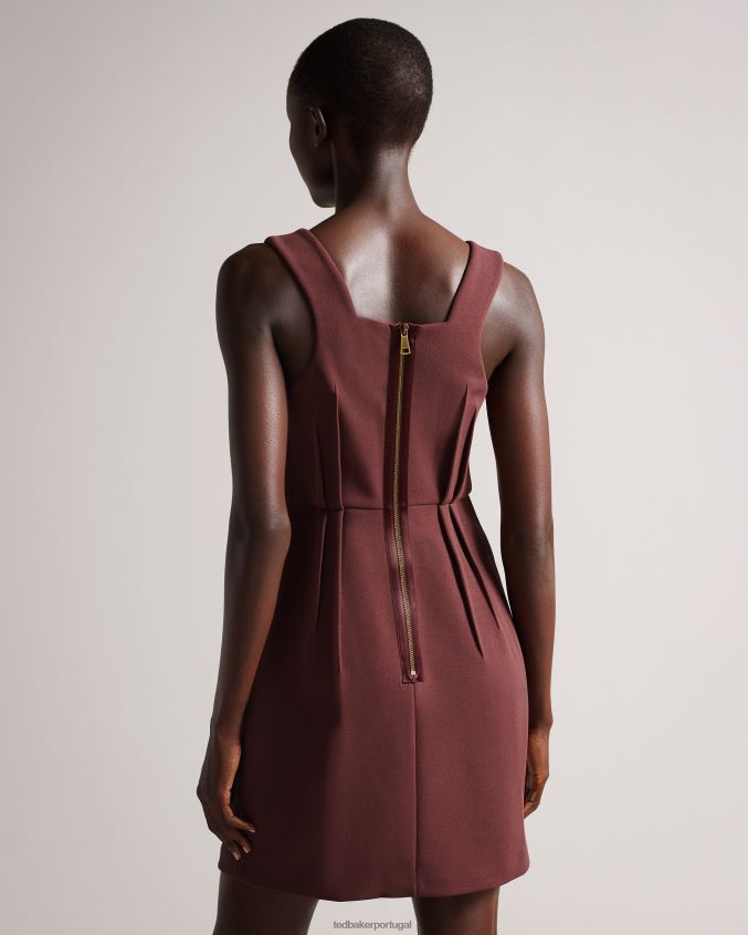 roupas Ted Baker vestido lophiaz com saia tulipa marrom mulheres 8X6HDF453