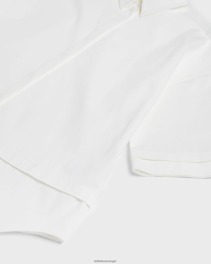 roupas Ted Baker camisa oversized manga 3/4 orlanda branco mulheres 8X6HDF578