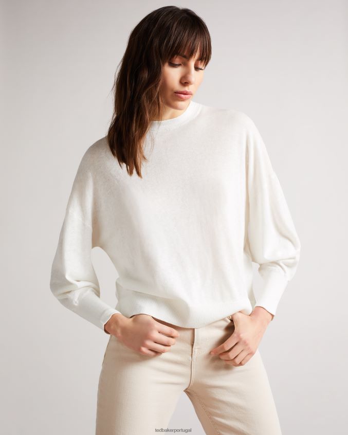 roupas Ted Baker jumper detalhado manga nicci branco mulheres 8X6HDF543