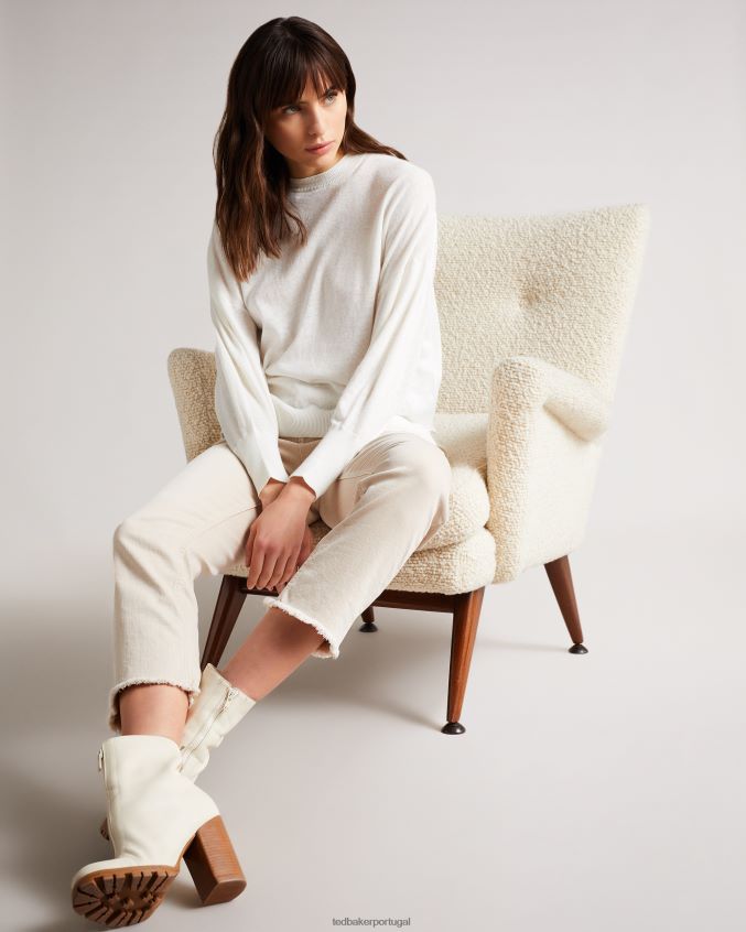 roupas Ted Baker jumper detalhado manga nicci branco mulheres 8X6HDF543