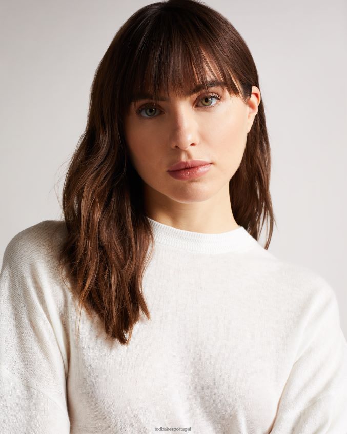 roupas Ted Baker jumper detalhado manga nicci branco mulheres 8X6HDF543