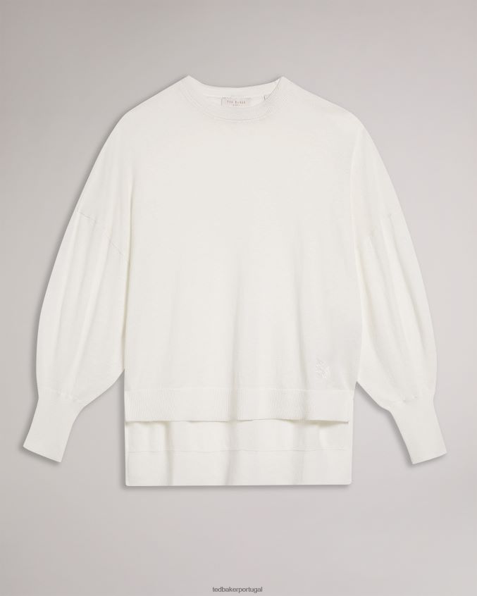 roupas Ted Baker jumper detalhado manga nicci branco mulheres 8X6HDF543
