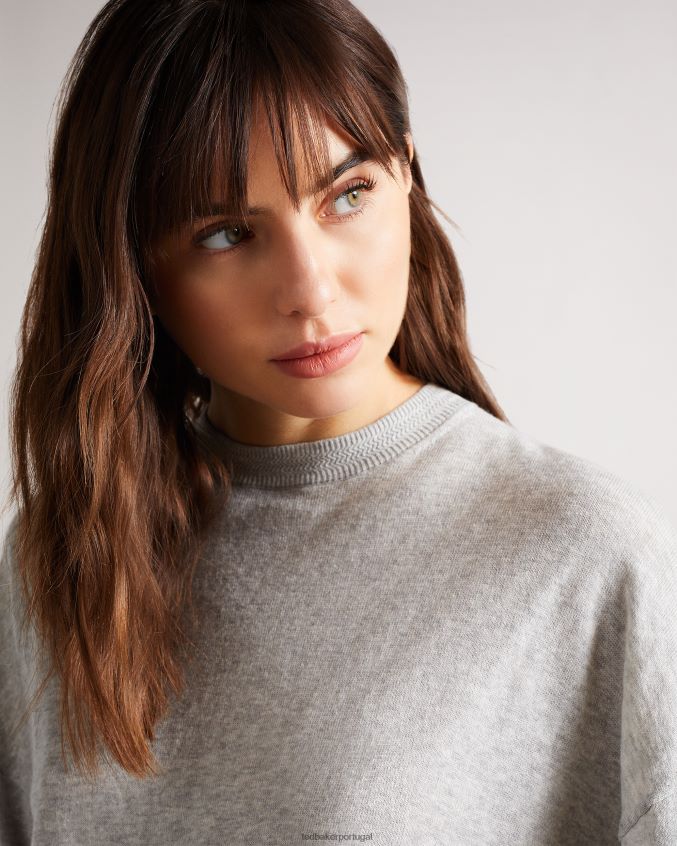 roupas Ted Baker jumper detalhado manga nicci cinza escuro mulheres 8X6HDF591