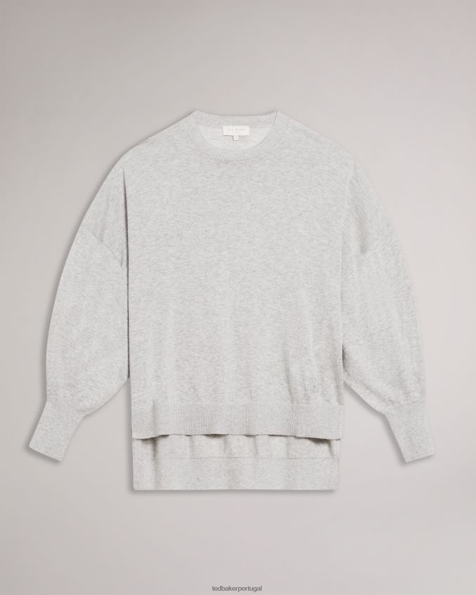 roupas Ted Baker jumper detalhado manga nicci cinza escuro mulheres 8X6HDF591