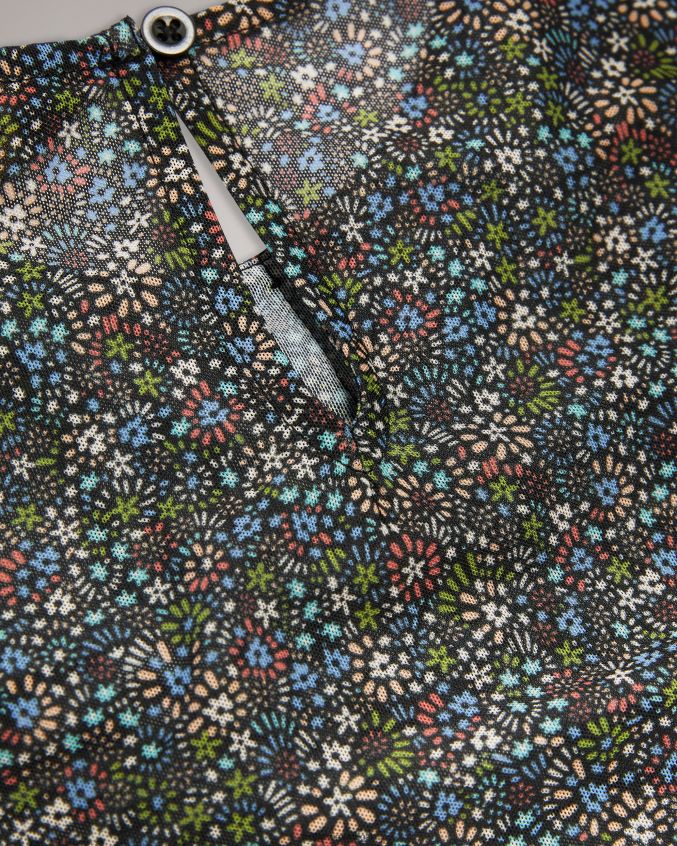 roupas Ted Baker savannn blusa de jersey com babado na frente preto mulheres 8X6HDF575