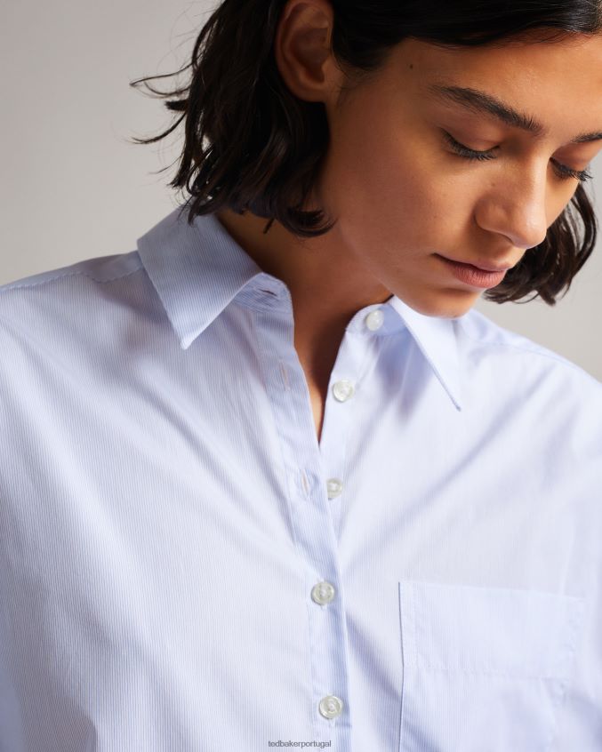 roupas Ted Baker camisa listrada afllua branco mulheres 8X6HDF518