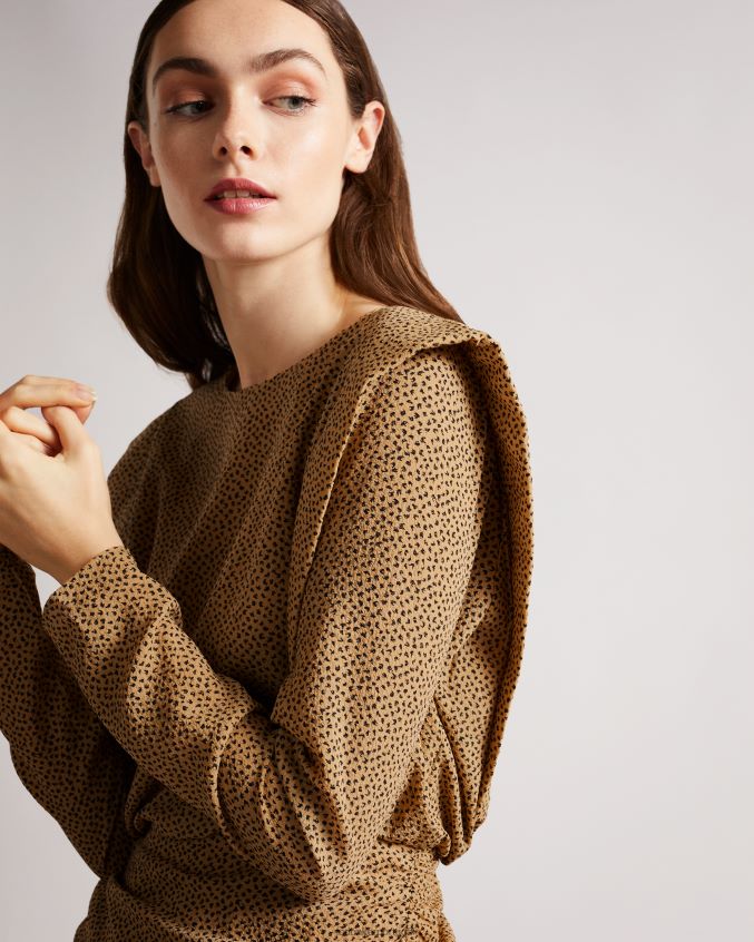 roupas Ted Baker minivestido quinci com detalhe nos ombros preto mulheres 8X6HDF531