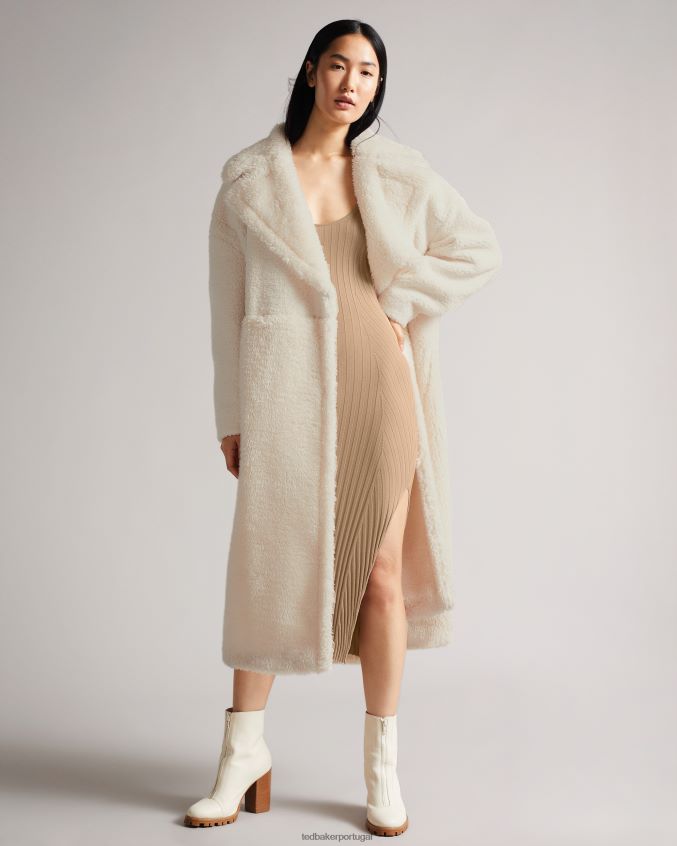 roupas Ted Baker vestido de malha com detalhe de fenda lateral kiierra marrom claro mulheres 8X6HDF621