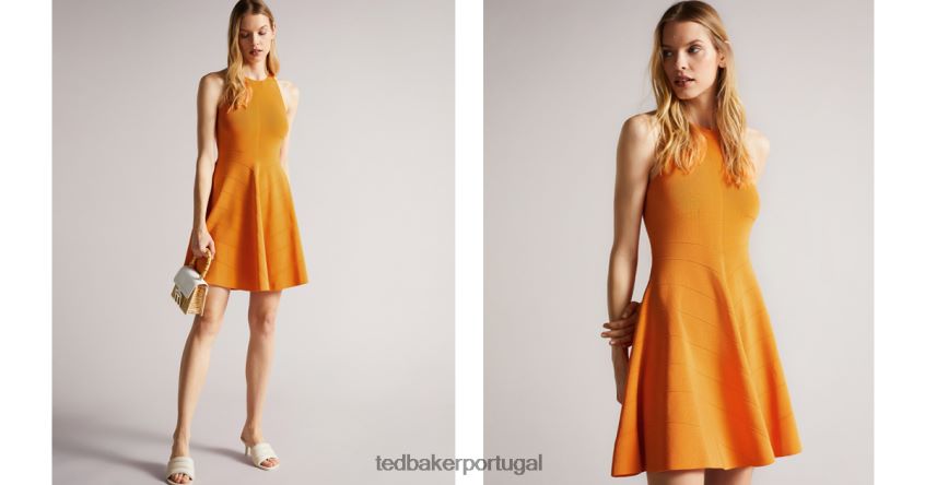roupas Ted Baker vestido de tricô salny rayon laranja escuro mulheres 8X6HDF529