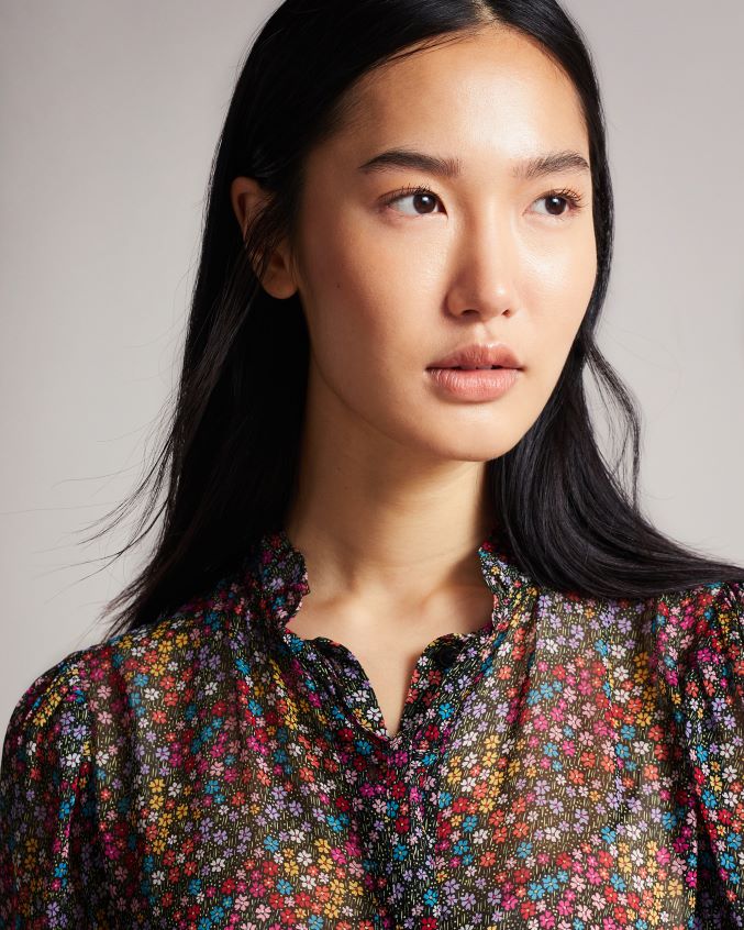 roupas Ted Baker vestido midi bevlia cintura baixa preto mulheres 8X6HDF519