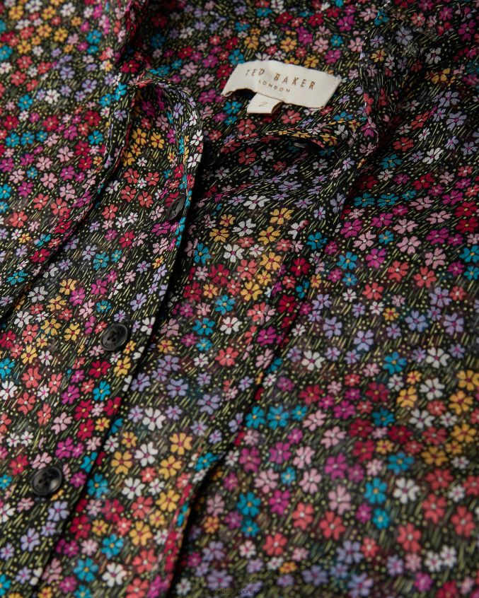 roupas Ted Baker vestido midi bevlia cintura baixa preto mulheres 8X6HDF519