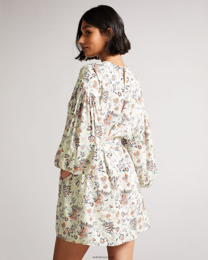 roupas Ted Baker vestido mini gola alta gilliie branco mulheres 8X6HDF517