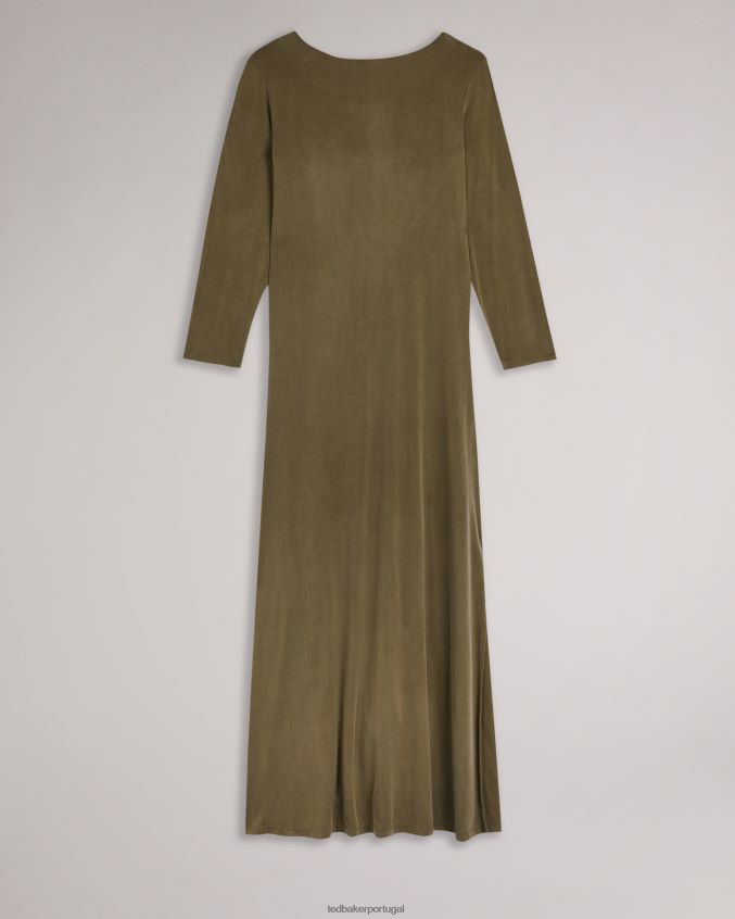 roupas Ted Baker vestido neivaeh em jersey torcido nas costas dk-verde mulheres 8X6HDF636