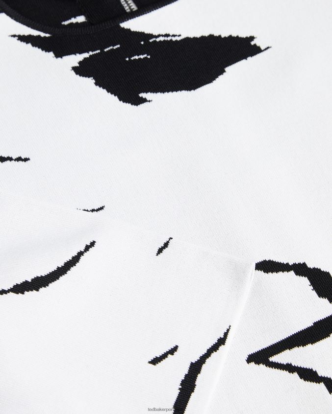 roupas Ted Baker vestido skatista jacquard savina branco mulheres 8X6HDF505