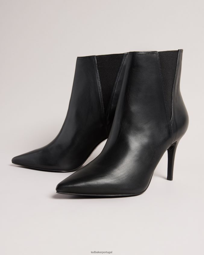 sapato Ted Baker botas de salto agulha de couro maaryal preto mulheres 8X6HDF840