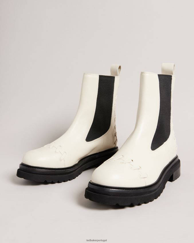 sapato Ted Baker lukki botas chelsea com detalhe de ponto chicote natural mulheres 8X6HDF924