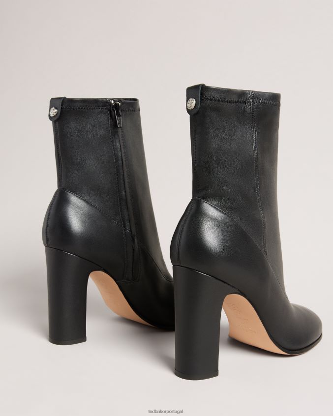 sapato Ted Baker marshah botas de couro com tornozelo elástico preto mulheres 8X6HDF922
