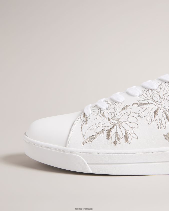 sapato Ted Baker tênis cupsole bordado alline prata mulheres 8X6HDF887