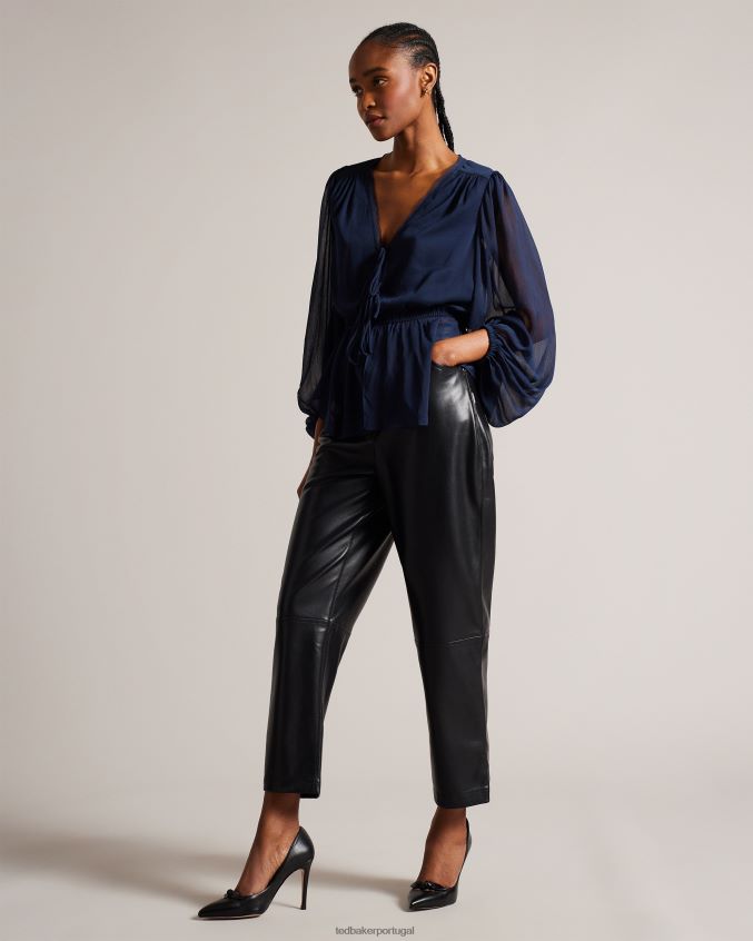 sapato Ted Baker Teliah couro arco embelezado salto alto preto mulheres 8X6HDF900