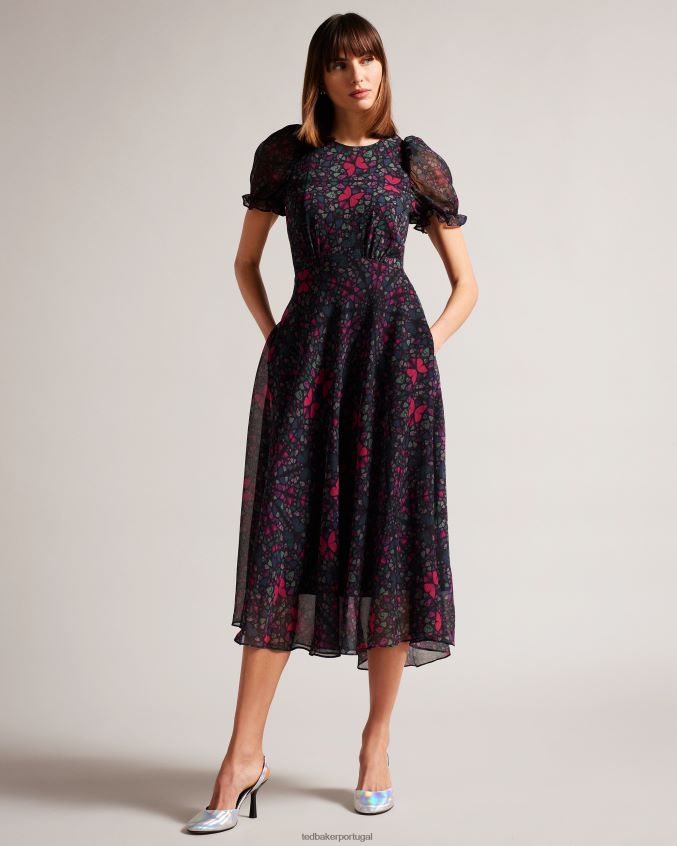 sapato Ted Baker larria salto slingback holográfico prata mulheres 8X6HDF854