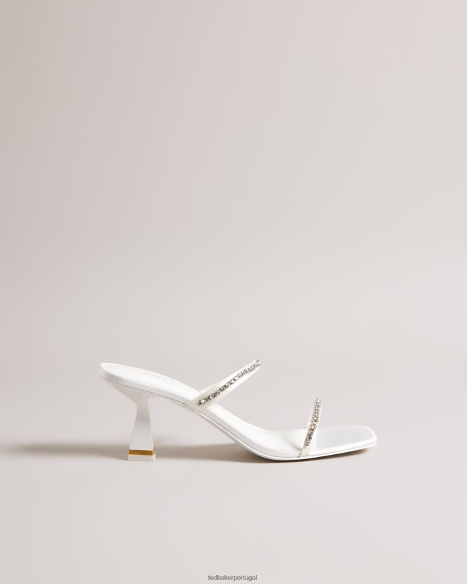 sapato Ted Baker rinita sandálias de salto gatinho de cetim diamante marfim mulheres 8X6HDF844