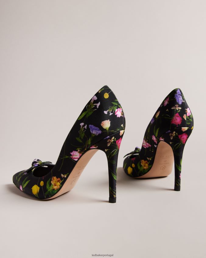 sapato Ted Baker salto alto com estampa floral telini preto mulheres 8X6HDF890