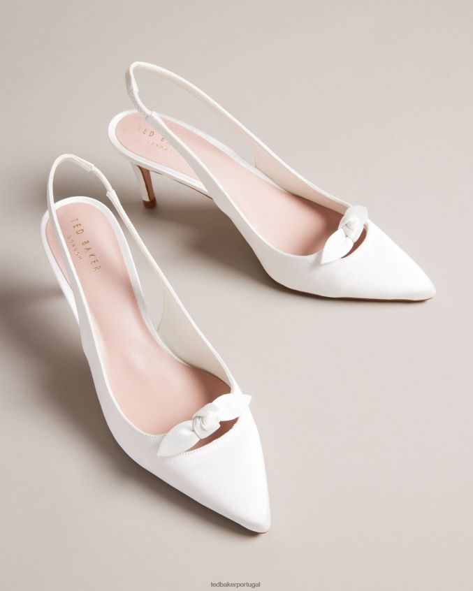 sapato Ted Baker salto alto com laço de cetim tezzi marfim mulheres 8X6HDF864