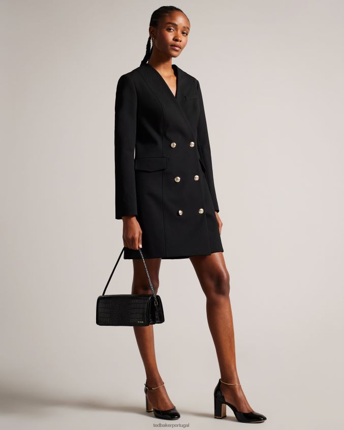 sapato Ted Baker salto patenteado com corrente de tiras Keliy preto mulheres 8X6HDF882